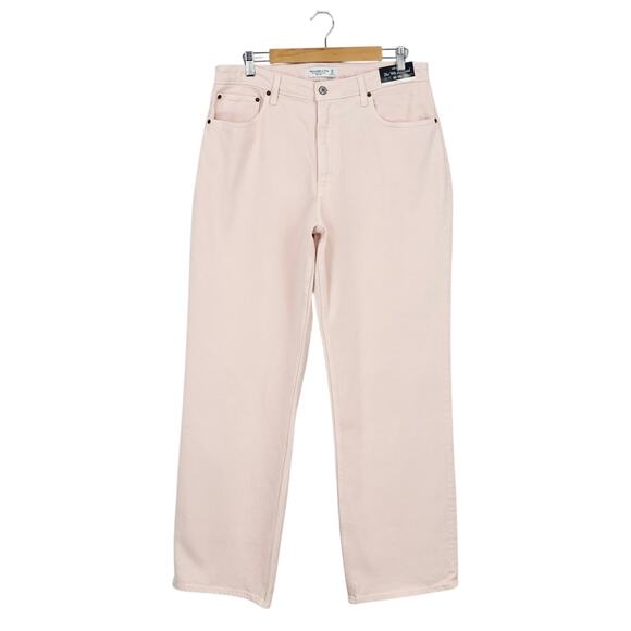 NWT Abercrombie & Fitch Curve Love 90s Relaxed Jean Light Pink Size 32/14 Long - Picture 3 of 9